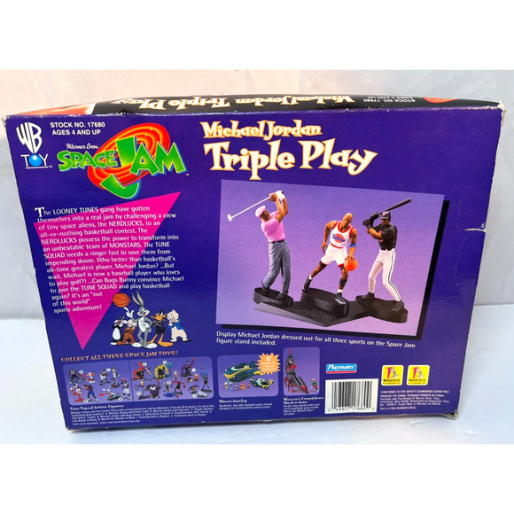 1996 Playmates - Michael Jordan Triple Play Space Jam Figure Set - NIB/Sealed - Picture 5 of 6